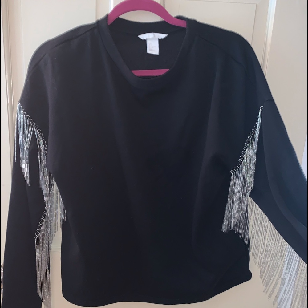 NWOT H&M Fringe Crewneck